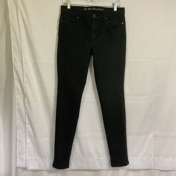 Victoria's Secret Black Denim VS MID RISE SIREN size 8 very good pre-owned cond. - Picture 1 of 13